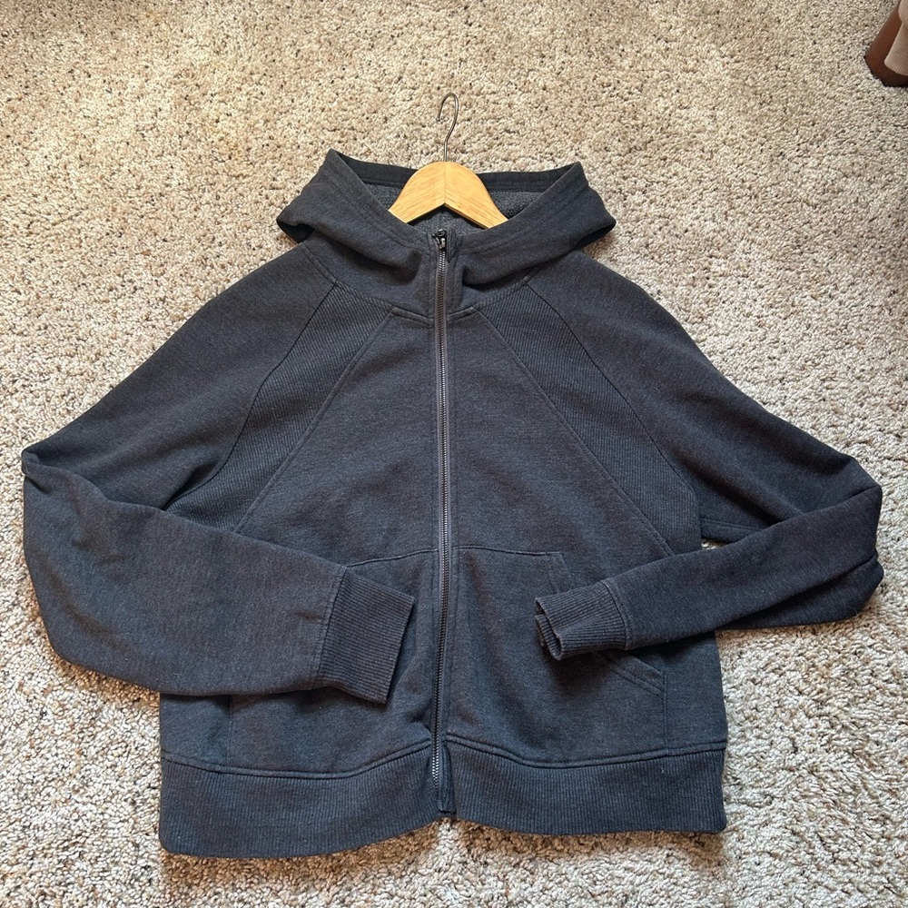 90 Degree By Reflex Charcoal Zip-Up Hoodie
